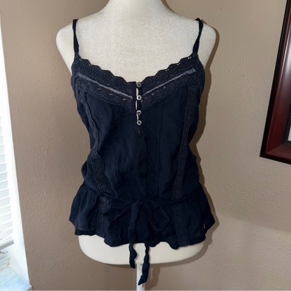 Vintage Y2K Hollister 2000s Babydoll Henley Tank Top - Picture 3 of 7